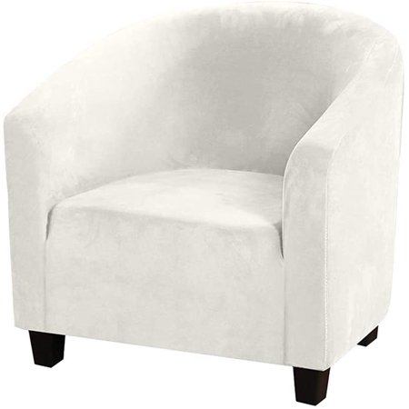 1pack Club Barrel Chair Slipcover Tub Round Accent Armchair Stretch Cover Reusable Sofa Couch Jacquard For Living Room Bedroom Office Bar Counter Dining Protector Velvet White Canada 1pack Club Barrel Chair Slipcover Tub, Black Barrel Chair Cover