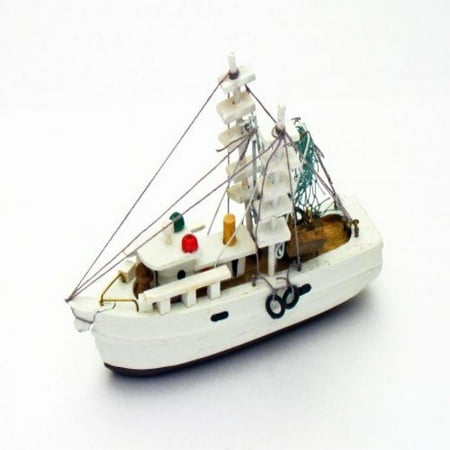 - Wood Nautical 5 Inch Fully Assembled Shrimp Fishing Boat