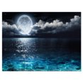 thumbnail image 1 of Designart Romantic Full Moon Over Sea Canvas Wall Art, 1 of 4