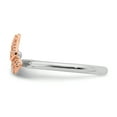 thumbnail image 3 of Diamond Sterling Silver and Rose Gold-Plated Butterfly Ring, 3 of 7