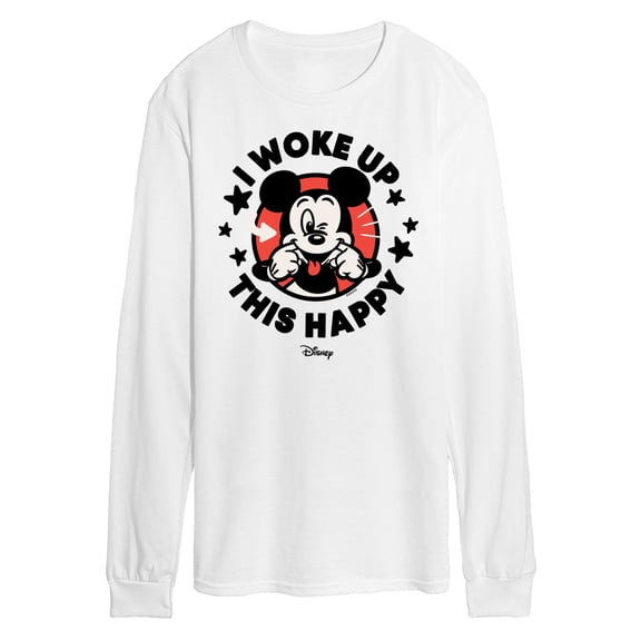 Disney - Mickey & Friends - Mickey Mouse - I Woke Up This Happy - Wink - Men's Long Sleeve T-Shirt