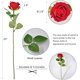 thumbnail image 5 of Xiao Hua Rosas artificiales realistas con tallos para decorar ramos de novia, 10 unidades (rojas), 5 of 5