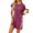 Hot Pink, variant on Antinious Women Plus Size Solid Round Neck Short Sleeve Versatile Stylish Midi Dress