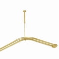 thumbnail image 6 of Utopia Alley Rustproof Wall Mounted Aluminum Double L Shaped Shower Curtain Rod 72" L x 31.7" W, with 24 Shower Hooks included & Ceiling Support ,Wall Mounted, Gold, 6 of 11