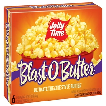Jolly Time Blast O Butter Ultimate Theatre Style Butter Microwave Popcorn 3.2 oz, 6 Ct