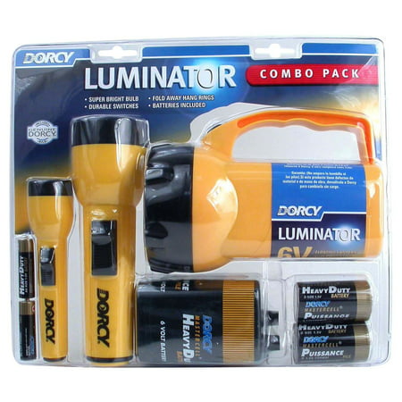 Dorcy 41-2865 Luminator Flashlight Combo with Batteries, 3-Pack