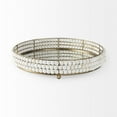 thumbnail image 2 of Decatur I White Wooden Bead Mirrored Bottom Round Tray, 2 of 4