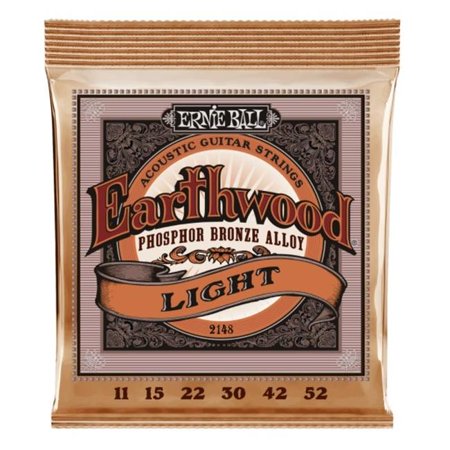 Ernie Ball 2148-U 0.011-0.052 Gauge Earthwood Light Phosphor Bronze Acoustic Guitar Strings