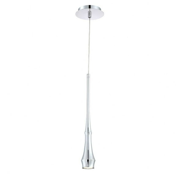 Contemporary 1-Light Pendant with Sleek Metal 20.25 inches Pendants-Chrome Finish Bailey Street Home 79-Bel-1863162