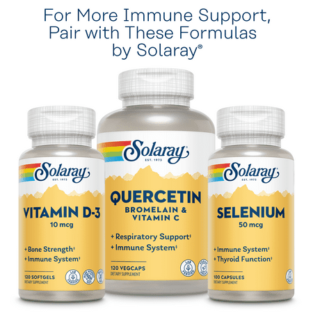 Solaray Zinc 50 mg Amino Acid Chelate with Pumpkin Seed, Immune & Cellular Health Support, Bioavailable, 100 VegCaps
