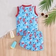 thumbnail image 7 of Karoyedx Boys 4th of July Shirt And Short Set 4th of July Baby Boy Clothes Summer Toddler Outfit Sleeveless Vest Tank Tops and Stars Shorts Set Infant Clothes Sky Blue Size,5-6 Years, 7 of 7