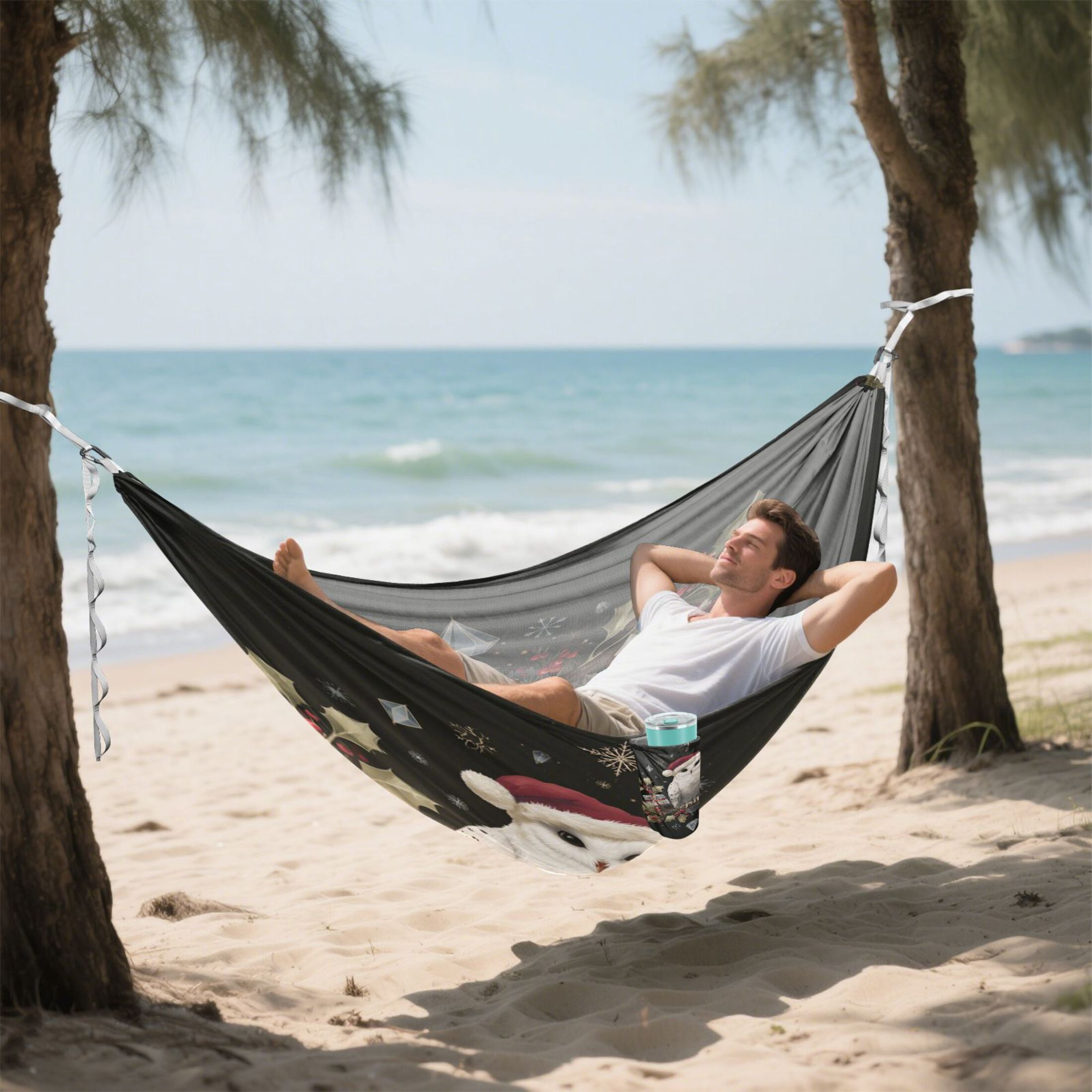 Hammock Camping Hammock Nylon Portable Hammock Travel Camping Hammock Magical Christmas Black Owl