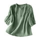 thumbnail image 3 of Sudaderas para mujer,Camiseta de manga corta con cuello redondo para mujer, informal, de mezcla de algodón y lino, corte holgado para verano, sopatenor, 3 of 8
