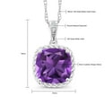 thumbnail image 6 of Gem Stone King 10K White Gold 2.07 Ct Cushion Amethyst Diamond Pendant With 18 inch Chain, 6 of 6