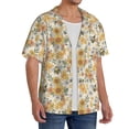 thumbnail image 2 of Gukieu Hippie Bee Honeycomb Print Men's Short-sleeved Shirts, Button-down Pocket Shirts, T-shirts, Beach Vacation Travel Summer Clothing-X-Large, 2 of 5