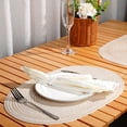 thumbnail image 3 of Mrehloy 14 x20 inch Oval Braided Placemats Set of 6,  Table Mats for Dining Tables Washable Heat Resistant Boho Place Mats for Daily ,Beige, 3 of 7