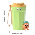 thumbnail image 2 of Taza de Camping de dibujos animados de 450ML, taza de vacío portátil, recipiente para bebidas de acero inoxidable (verde), 2 of 2