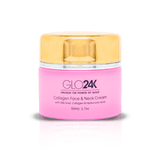 GLO24K Collagen Face & Neck Cream with 24k Gold, Collagen & Hyaluronic Acid