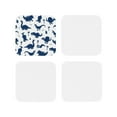 thumbnail image 2 of Kll Square Drink Coasters Set Of 4,Pu Leather Absorbent Coasters Set Decorative Coffee Cup Coasters Housewarming Gift For Home Decor-Collection Of Cute Cartoon Dinosaurs Blue Silhouette Pattern, 2 of 9