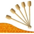 thumbnail image 5 of FacoFaco 4PCS Honey Mixing Stirrer, 6.3 Inches Wooden Honey Dipper, Honey Spoon Collecting Dispensing Drizzling Jam (Round Handle), 5 of 6