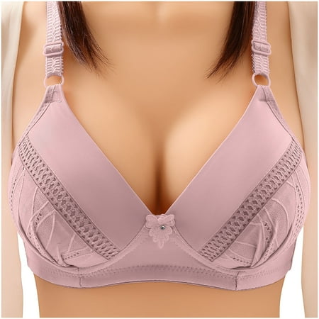 

Ichuanyi Bras for Women Clearance Woman s Solid Color Comfortable Hollow Out Perspective Bra Underwear No Rims