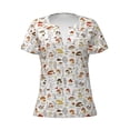 thumbnail image 3 of Naloa Mushrooms And Butterflies Print T-Shirts Short Sleeve V Neck Tees for Women Fashion Tops Trendy Lightweight Soft Casual Summer Outfits Clothes, 3 of 5