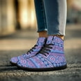 thumbnail image 2 of Psesaysky High-top Barefoot Shoes with Blue Tribal Stripes Leather Barefoot Shoes for Women Water-Resistant Sneakers, 2 of 7