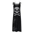 thumbnail image 2 of TRKIYQC Vestido de Verano para Mujer, Correas de Hombro Corbata Calavera/Calavera Rosa/Calavera de Diamantes de Imitación Vestido de Escote Redondo, Señoras Sueltas-Fits Largo de una Pieza TRKIYQC  moda, 2 of 4