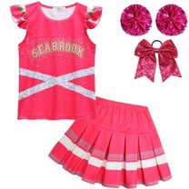 Girls Cheerleader Costume Halloween Party Dress Up with Accessories