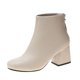 thumbnail image 1 of NECHOLOGY Botas Mujer Adulto Femenino Zapatos Botines mujer Botines de de otoño para mujer, punta redonda, parte inferior plana , cremallera cómoda, Color sólido (Beige, 7.5), 1 of 4