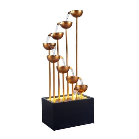 ZINC METAL 8 CUPS FOUNTAIN WITH LED LIGHTS