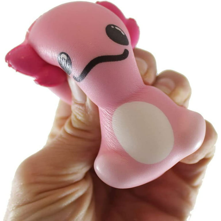 12 SMALL 3.25 Axolotl Slow Rise Squishy Toys - Memory Foam Party Favors,  Fidgets, Prizes, OT (RANDOM COLORS)