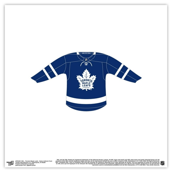 Gallery Pops NHL - Toronto Maple Leafs - Home Uniform Front Wall Art, Unframed Version, 12" x 12"