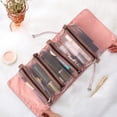 thumbnail image 4 of Neceser enrollable para maquillaje, organizador de viaje para artículos de aseo - 4 bolsas de nailon desmontables, estuche de cosméticos de gran capacidad para mujer | Neceser portátil para viajes,, 4 of 8
