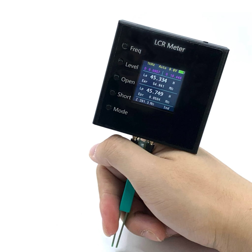 AOOOWER Portable Digital Meter Bridge Tweezer For Accurate Resistance Capacitance Inductance Measurement with 100kHz Frequency
