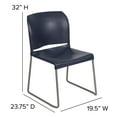 thumbnail image 6 of Emma + Oliver Home and Office Guest Chair Navy Full Back Contoured Sled Base Stack Chair, 6 of 15