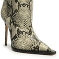 thumbnail image 3 of Schutz Maryana Welt Animal Cowhide Leather Pointed Toe Tall Stiletto Heel Boots (Natural Snake, 5.5), 3 of 5