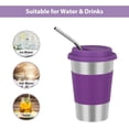 thumbnail image 6 of 16 oz Children Kids Stainless Steel Cups with Lids, Straws, Sleeves and Brush, 6 Pack, 6 of 7
