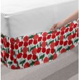 thumbnail image 2 of Poppy Bed Skirt, Composition with Blossoming Flowers of Spring Season Hand Drawn Pattern, Elastic Bedskirt Dust Ruffle Wrap Around for Bedding Decor, 4 Sizes, Coral Vermilion Green, by Ambesonne, 2 of 2