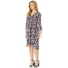 B Collection by Bobeau Sadie Ruched Sleeve Dress Ink Painted Floral