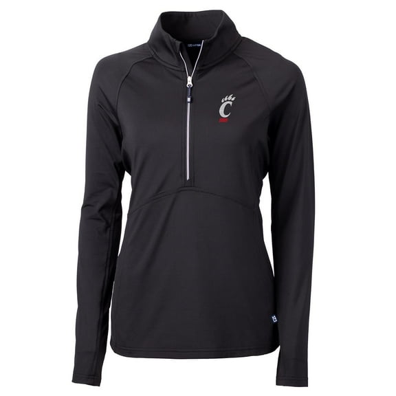 Women's Cutter & Buck Black Cincinnati Bearcats Adapt Eco Knit Half-Zip Pullover Jacket