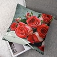 thumbnail image 7 of BANET Throw Pillow Covers, White Red Grey Pillow Covers Set of 2, Cushion Covers, Botanical Flower Decorative Square Pillow Cases Gift 18x18in, 7 of 7