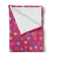 thumbnail image 2 of Magenta Soft Flannel Fleece Throw Blanket, Heart Valentine Days Lovers Kids Nursery Baby Love Concept, Cozy Plush for Indoor and Outdoor Use, 50" x 70", Multicolor, by Ambesonne, 2 of 5