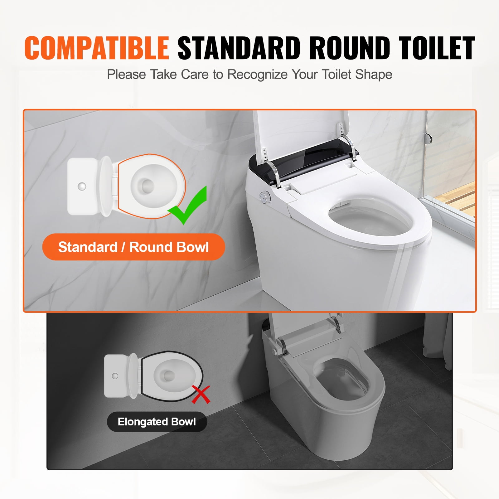 VEVOR Raised Toilet Seat, 3.5" Height Raised, 300 lbs Weight Capacity, for Standard Round Toilet, Aluminum Handrail, with EVA Armrest Padding, for Elderly, Handicap, Patient, Pregnant, Medical