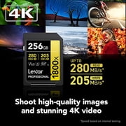 Lexar Professional GOLD Series 1800x SDXC UHS-II Memory Card , 256 GB
