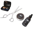 thumbnail image 1 of 7PCS Set Portable Men Beard Kit, Styling Shaping Cream Oil Brush Comb Scissor Mustache Hair Care, 1 of 8