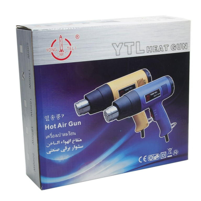 1500W 110V Heat Gun Hot Air Gun Dual-Temperature with 4 Nozzles Power Tools  Blue