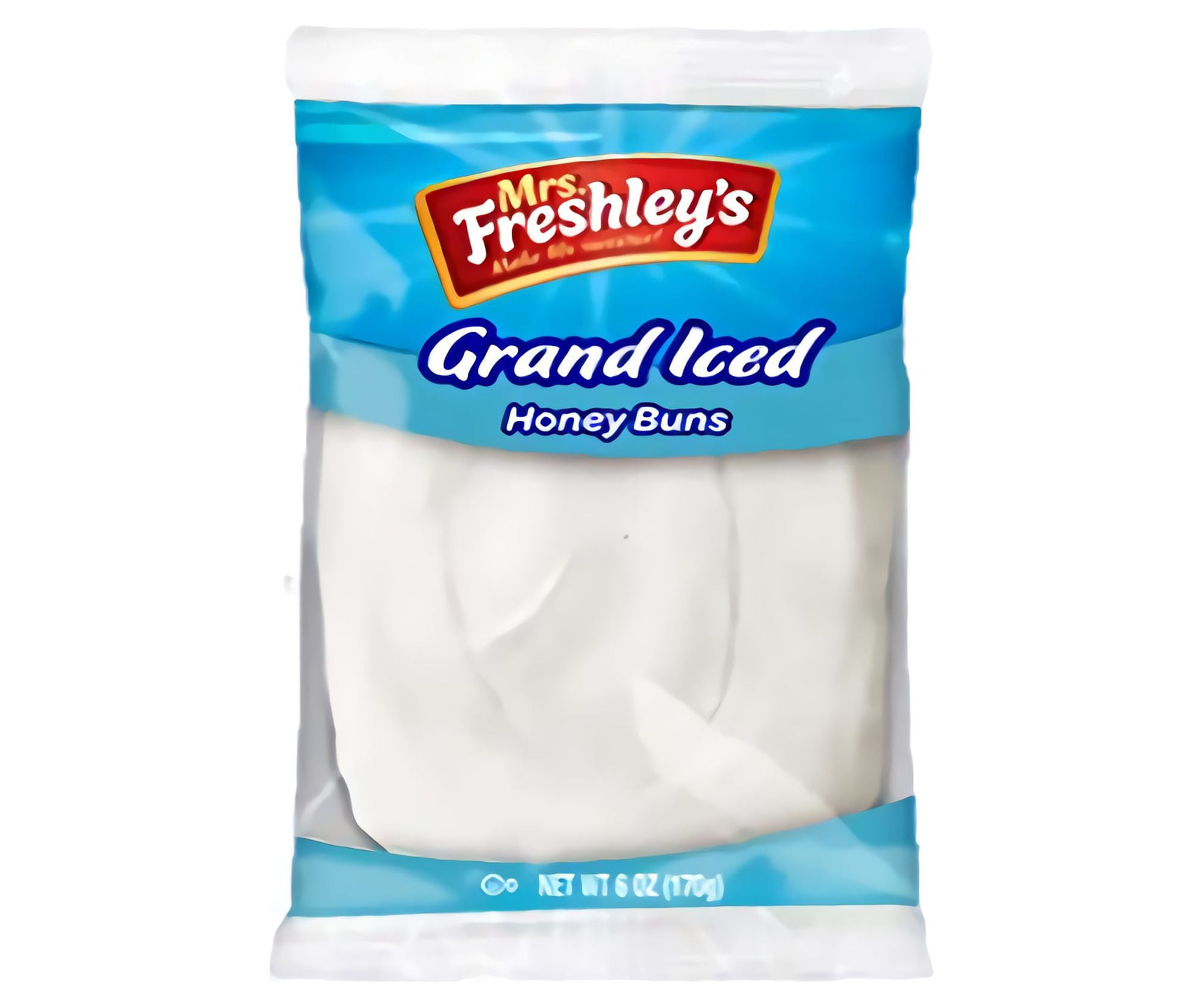 Mrs. Freshley's Grand White Iced Honey Buns, Individually Packaged, 6 oz., Pack of 12