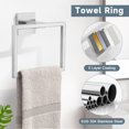 thumbnail image 3 of 10-Piece Bathroom Hardware Accessories Set - Brushed Nickel Towel Bar, Holder & Racks - SUS304 Stainless Steel - Wall Mounted, 23.6-Inch, 3 of 14