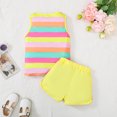 thumbnail image 3 of Big Girls Clothes 7T Girls Outfits 8T Girls Sleeveless Stripe Top Shorts 2PCS Girls Summer Clothing Set Yellow, 3 of 8